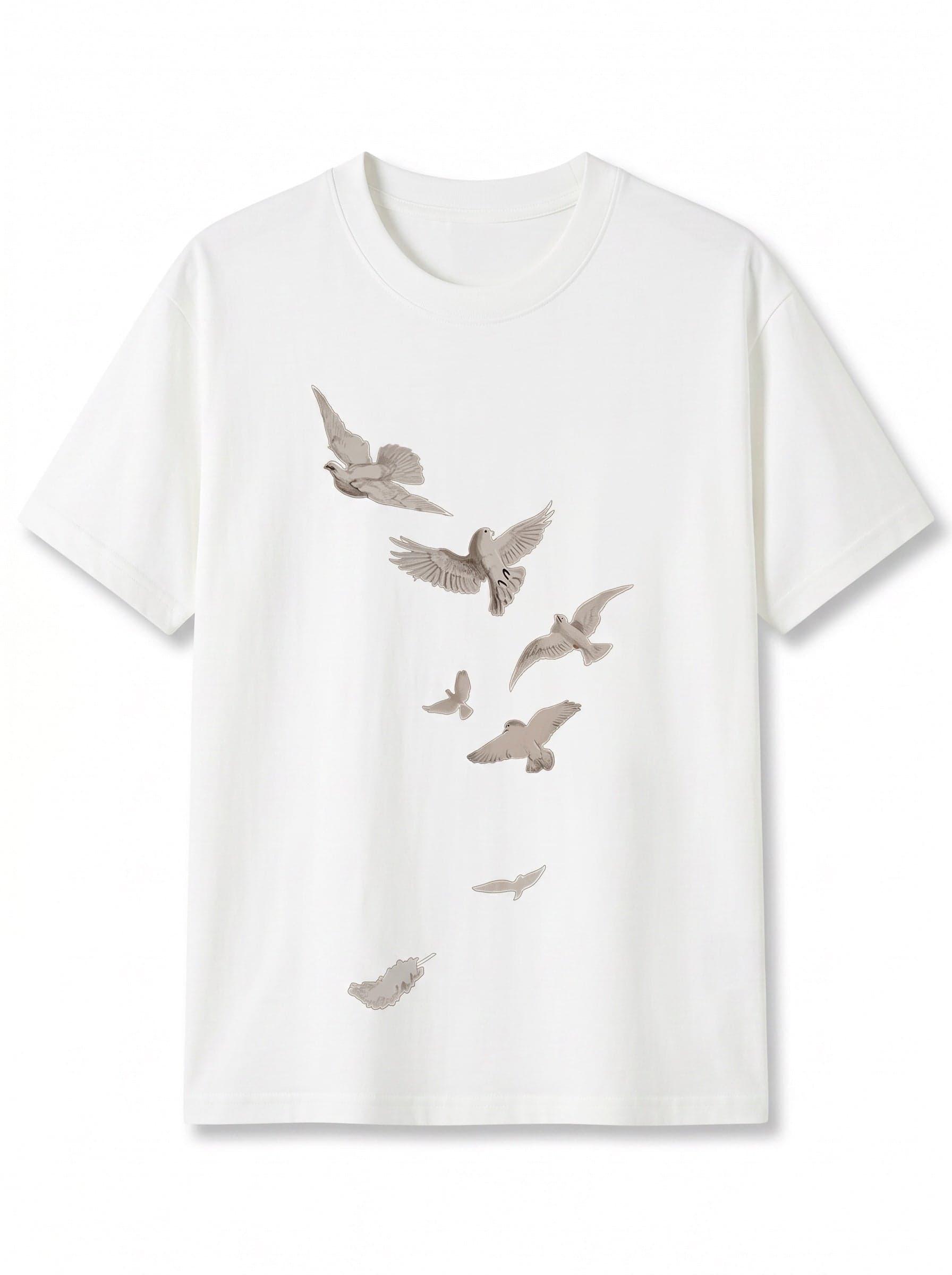 Free Flight Oversize Erkek Tişört - Beyaz