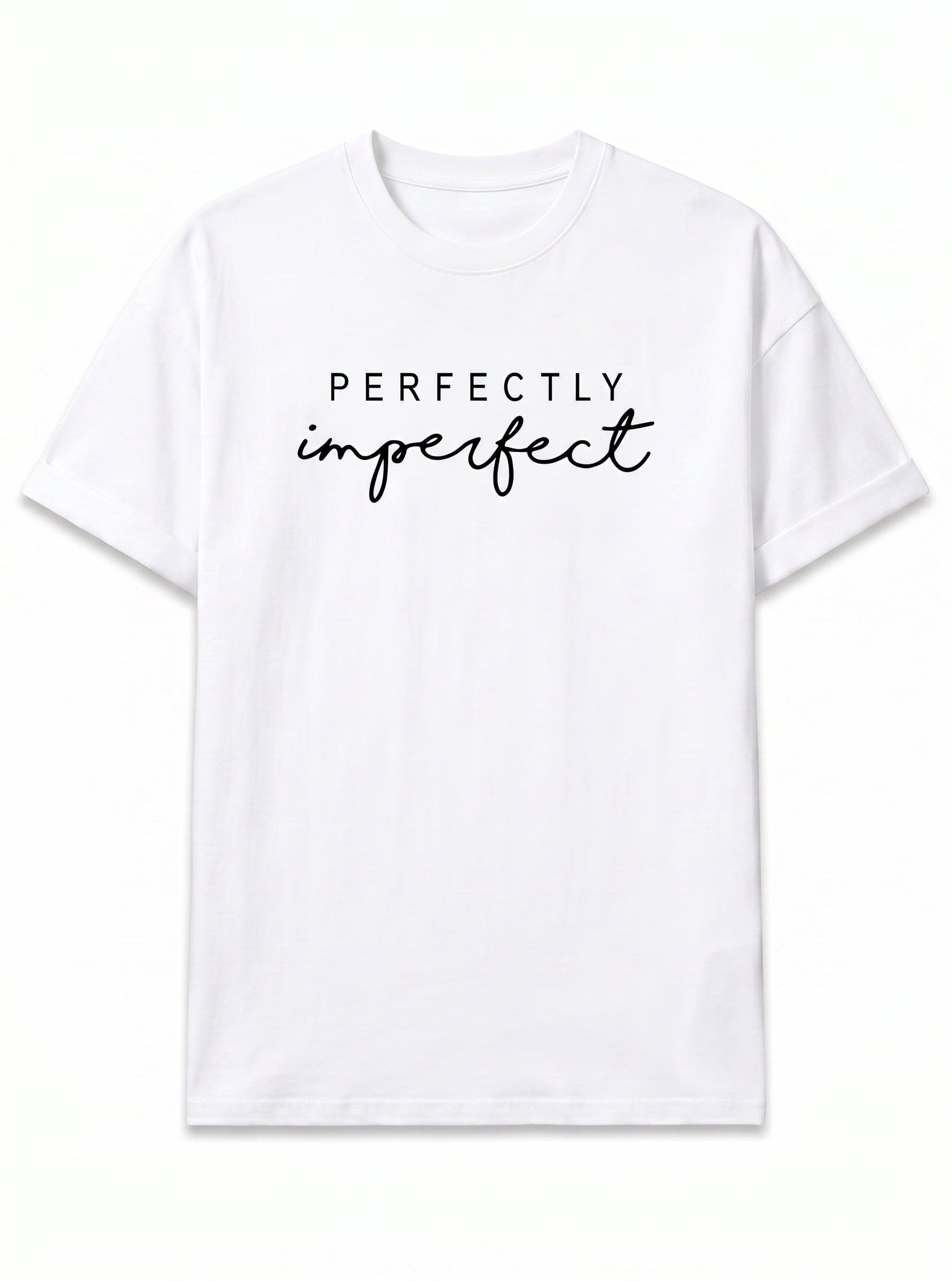 Perfectly Imperfect Oversize Erkek Tişört - Beyaz