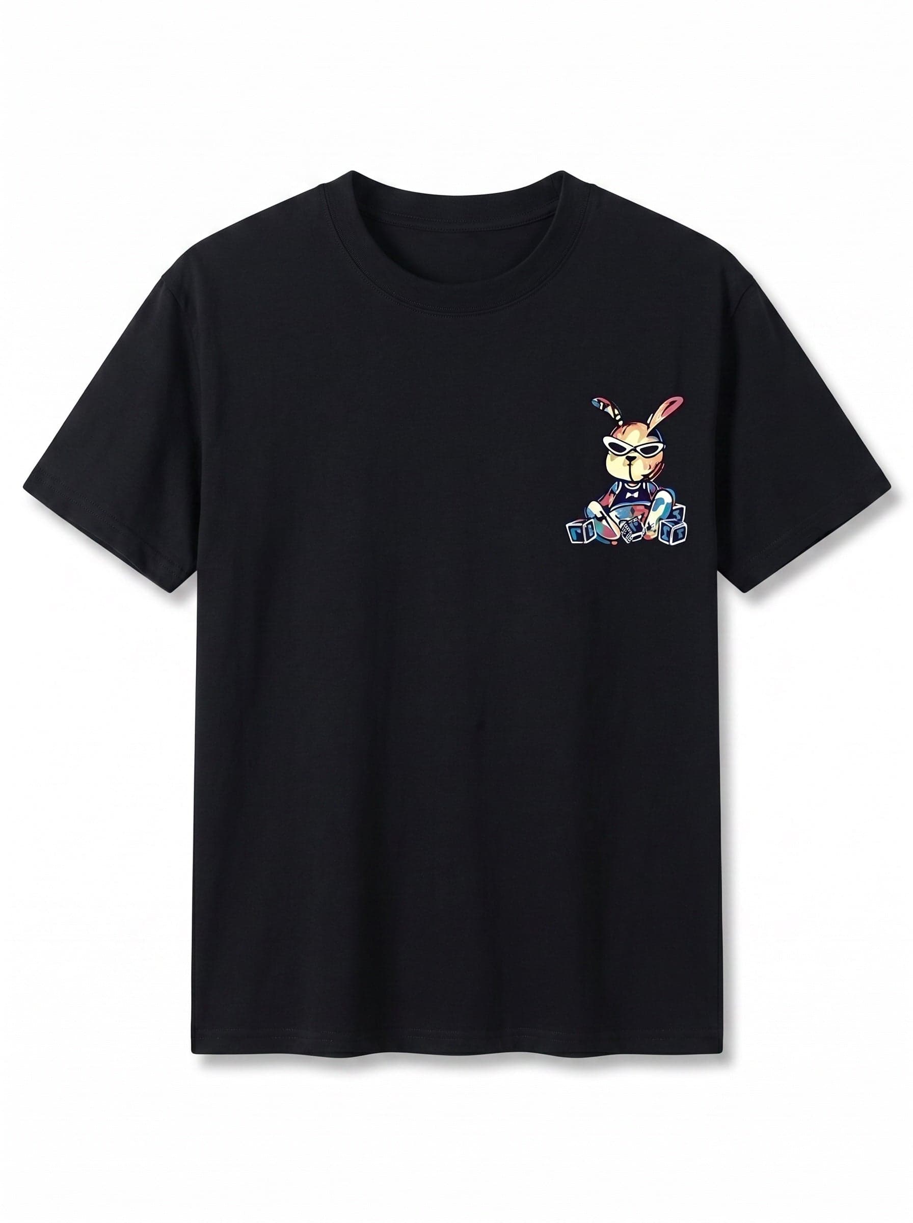 Rogue Bunny Oversize Erkek Tişört - Siyah