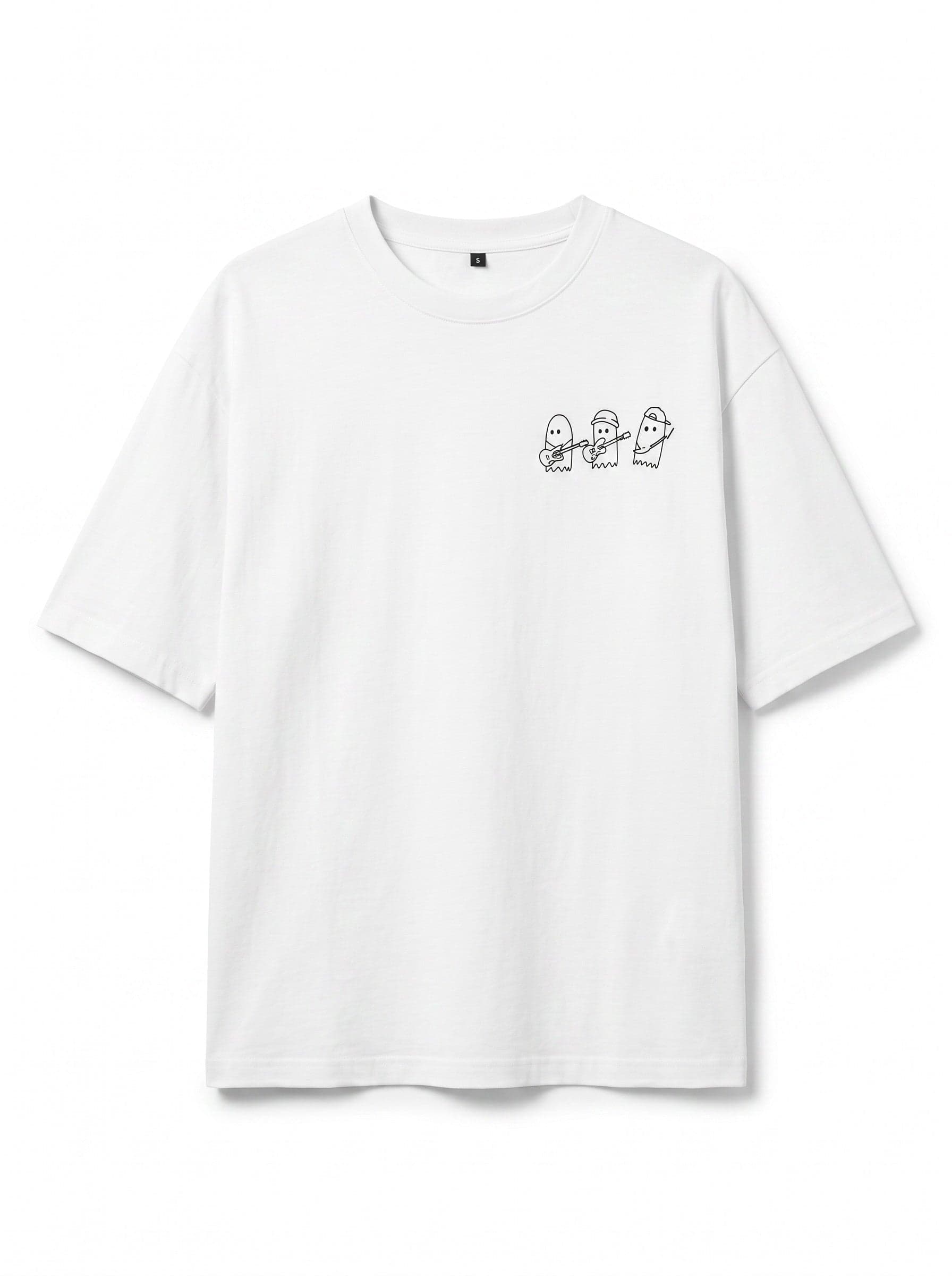Ghost Crew Double Oversize Erkek Tişört - Beyaz