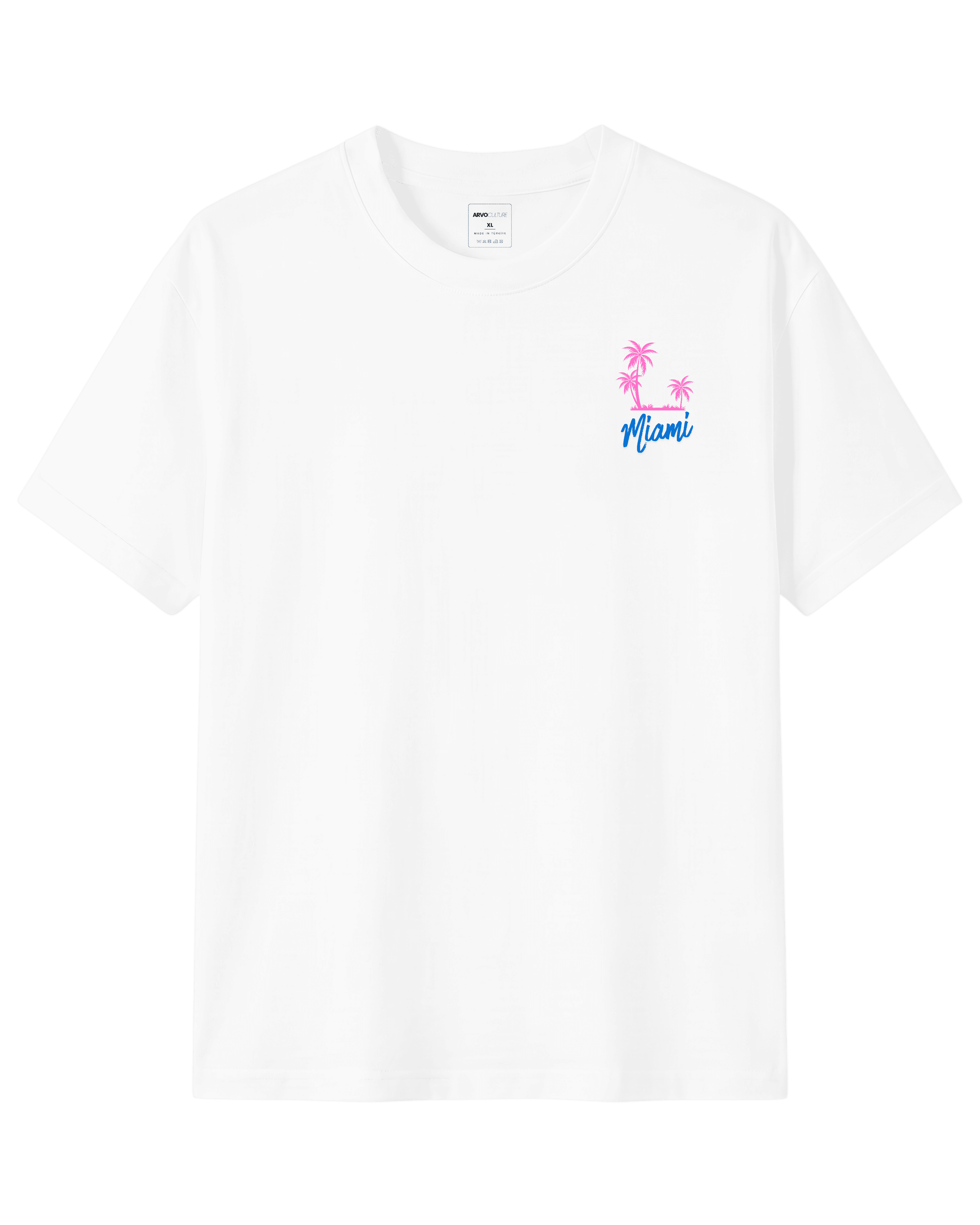 The Society Collection Miami Oversize Unisex Tişört - Beyaz