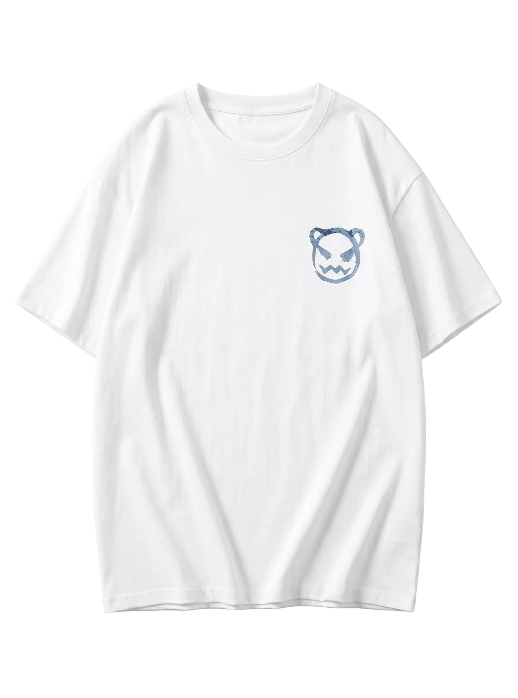Blue Bear Oversize Erkek Tişört - Beyaz