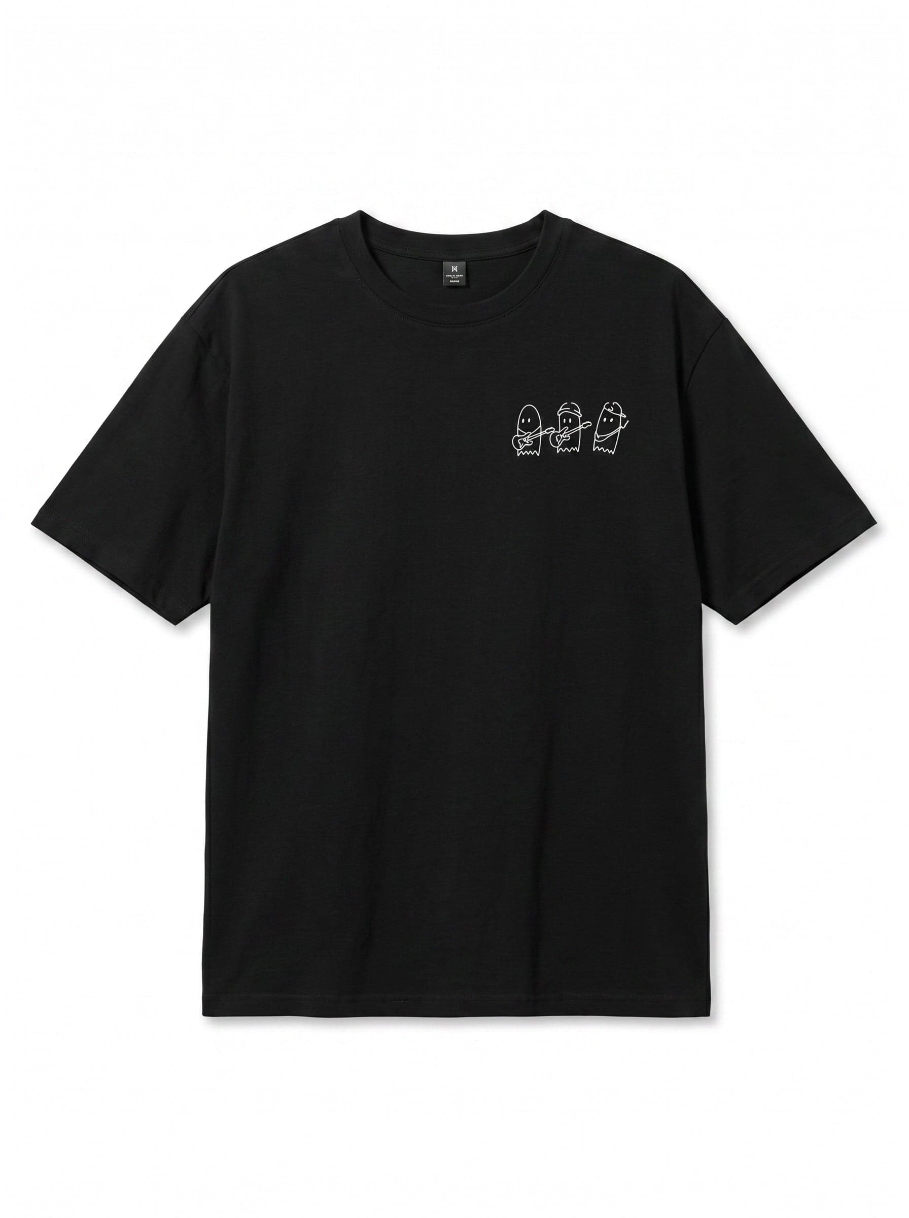 Ghost Crew Double Oversize Erkek Tişört - Siyah — görsel 1 / 4