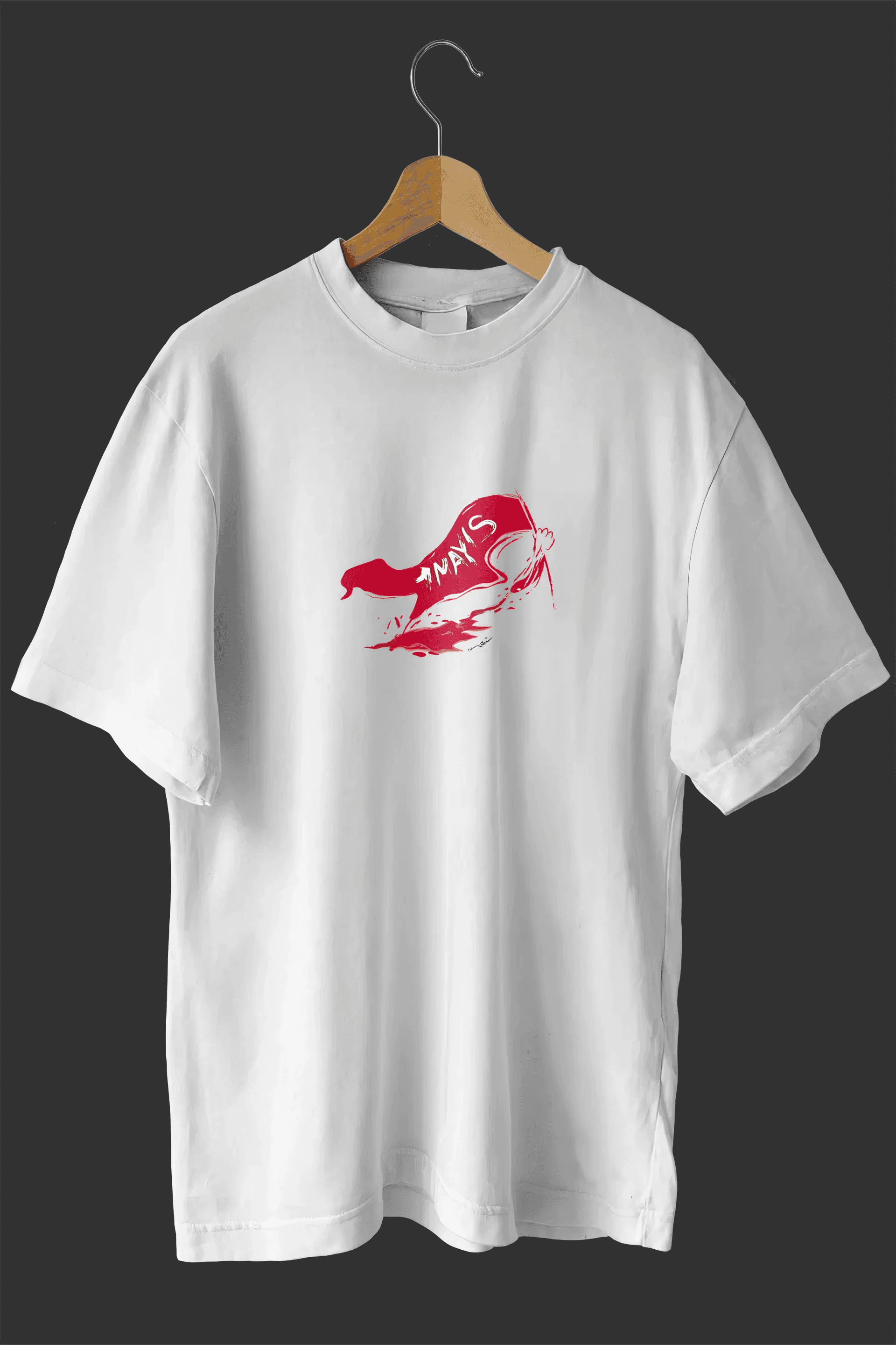 1 Mayıs Emekçiler Günü Baskılı Oversize Bisiklet Yaka T-shirt - Beyaz
