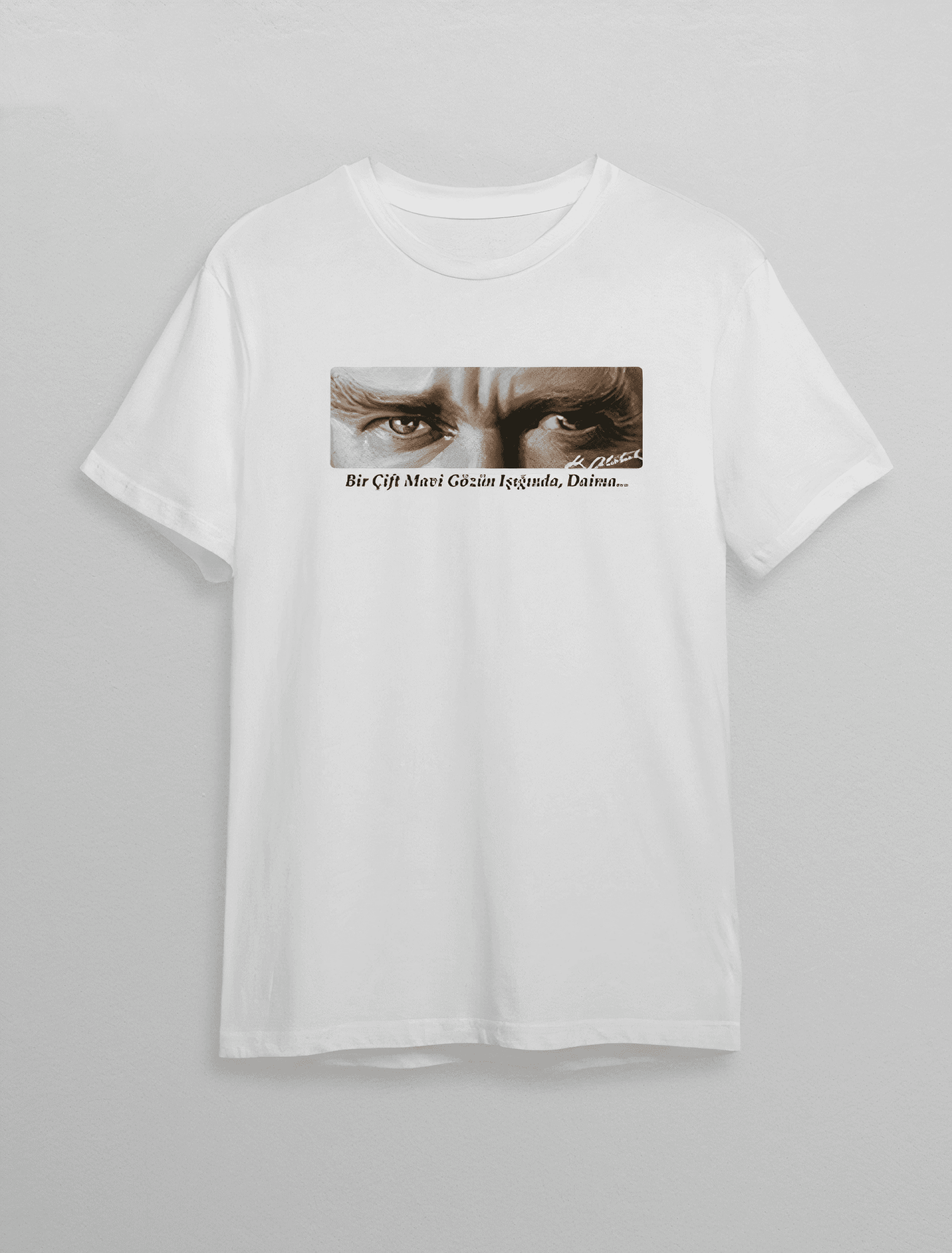 10 Kasım Atatürk'ü Anma Günü Baskılı Oversize Bisiklet Yaka T-shirt - Beyaz