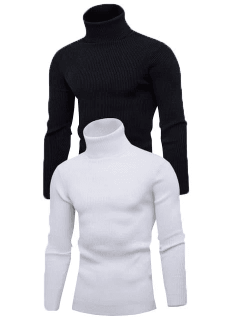 Erkek 2 Adet Kaşkorse Boğazlı Full Likralı Fitilli Slimfit Body