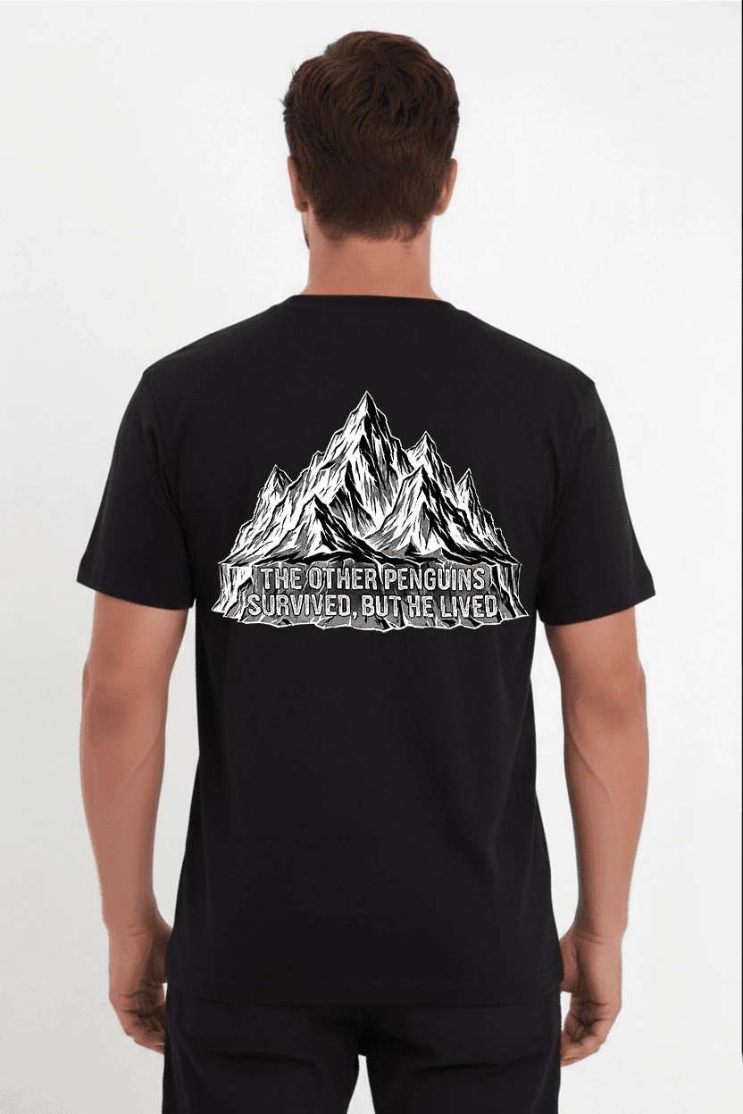 Erkek T-Shirt Nihilist Penguen Baskılı Bisiklet Yaka Kısa kol yazlık Tişört - Siyah — görsel 1 / 4