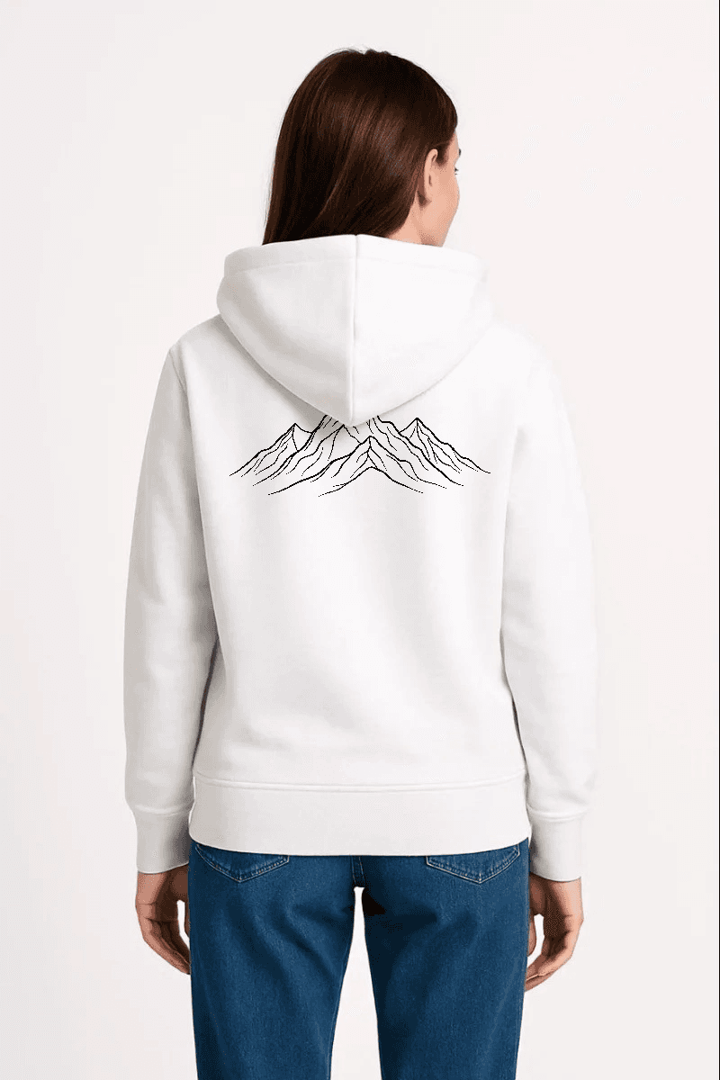 Kadın 3 İplik Pamuklu Kapüşonlu Hoodie Sweatshirt Nihilist Penguen Baskılı - Beyaz