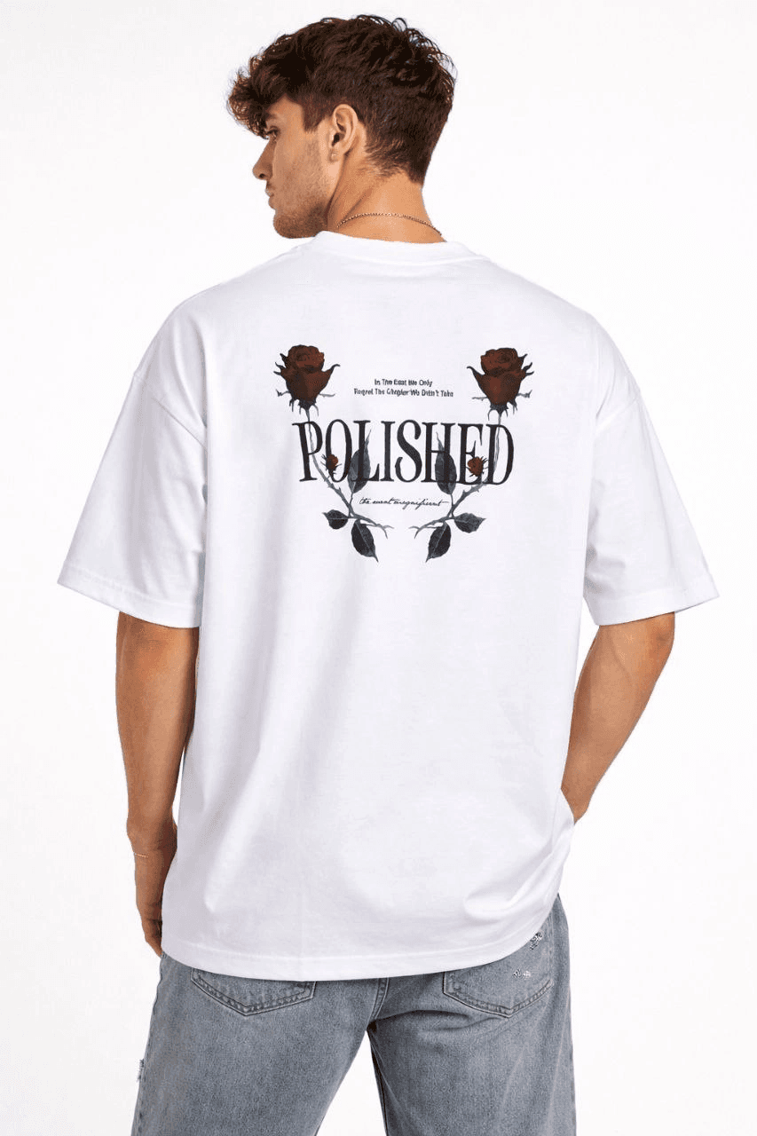 Erkek Kısa Kol Yazlık Tişört Bisiklet Yaka Baskılı Oversize T-Shirt - Beyaz — görsel 1 / 3
