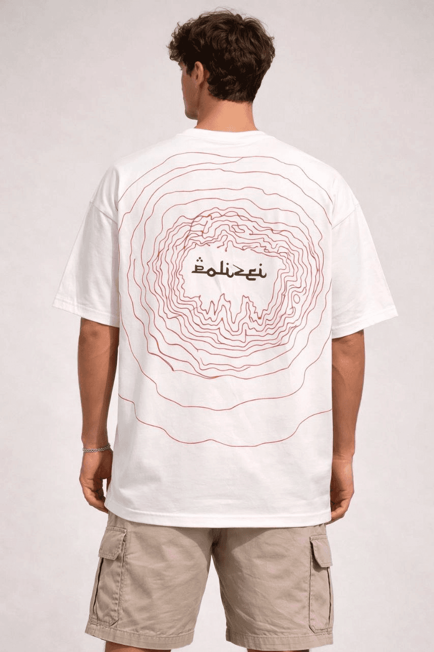 Erkek Kısa Kol Yazlık Tişört Bisiklet Yaka Baskılı Oversize T-Shirt - Beyaz — görsel 1 / 3