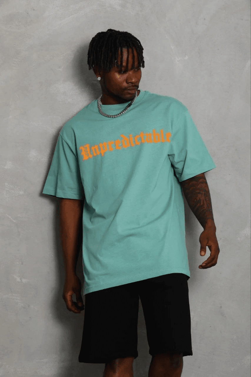 Erkek Baskılı T-Shirt Kısa Kol Bisiklet Yaka Regular Fit Tişört - Mint Yeşili — görsel 1 / 3