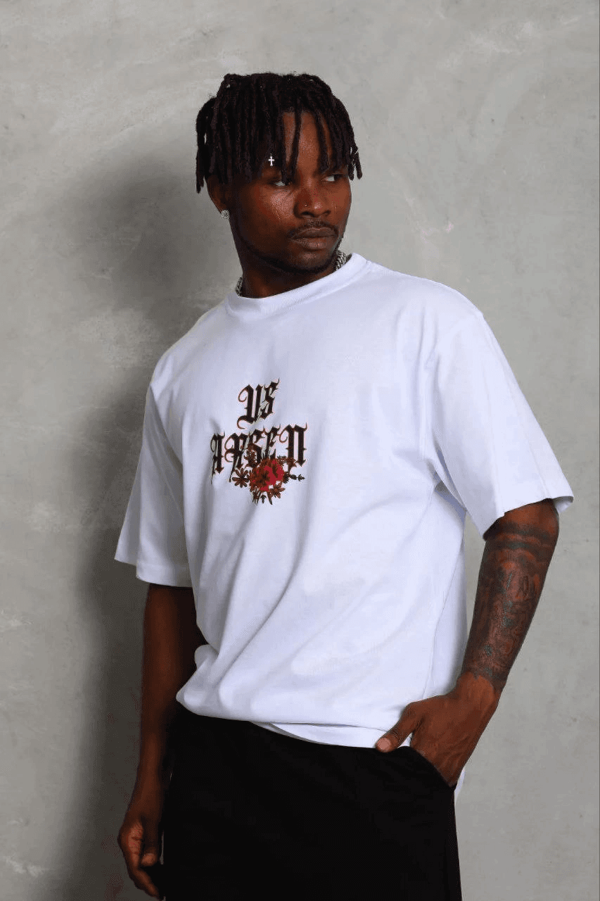 Erkek Baskılı T-Shirt Kısa Kol Bisiklet Yaka Regular Fit Tişört - Beyaz — görsel 1 / 2