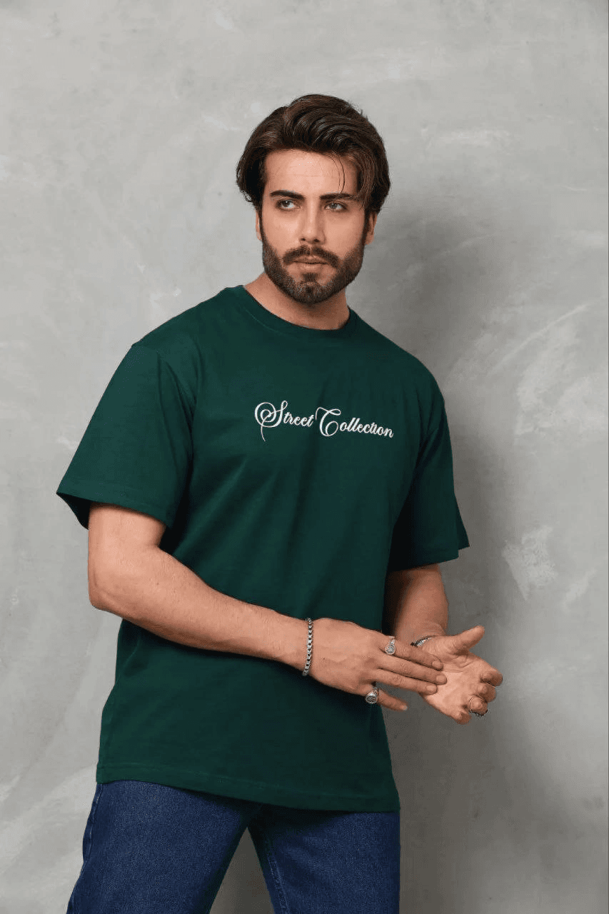 Erkek Baskılı T-Shirt Kısa Kol Bisiklet Yaka Regular Fit Tişört - Çağla Yeşili — görsel 1 / 3