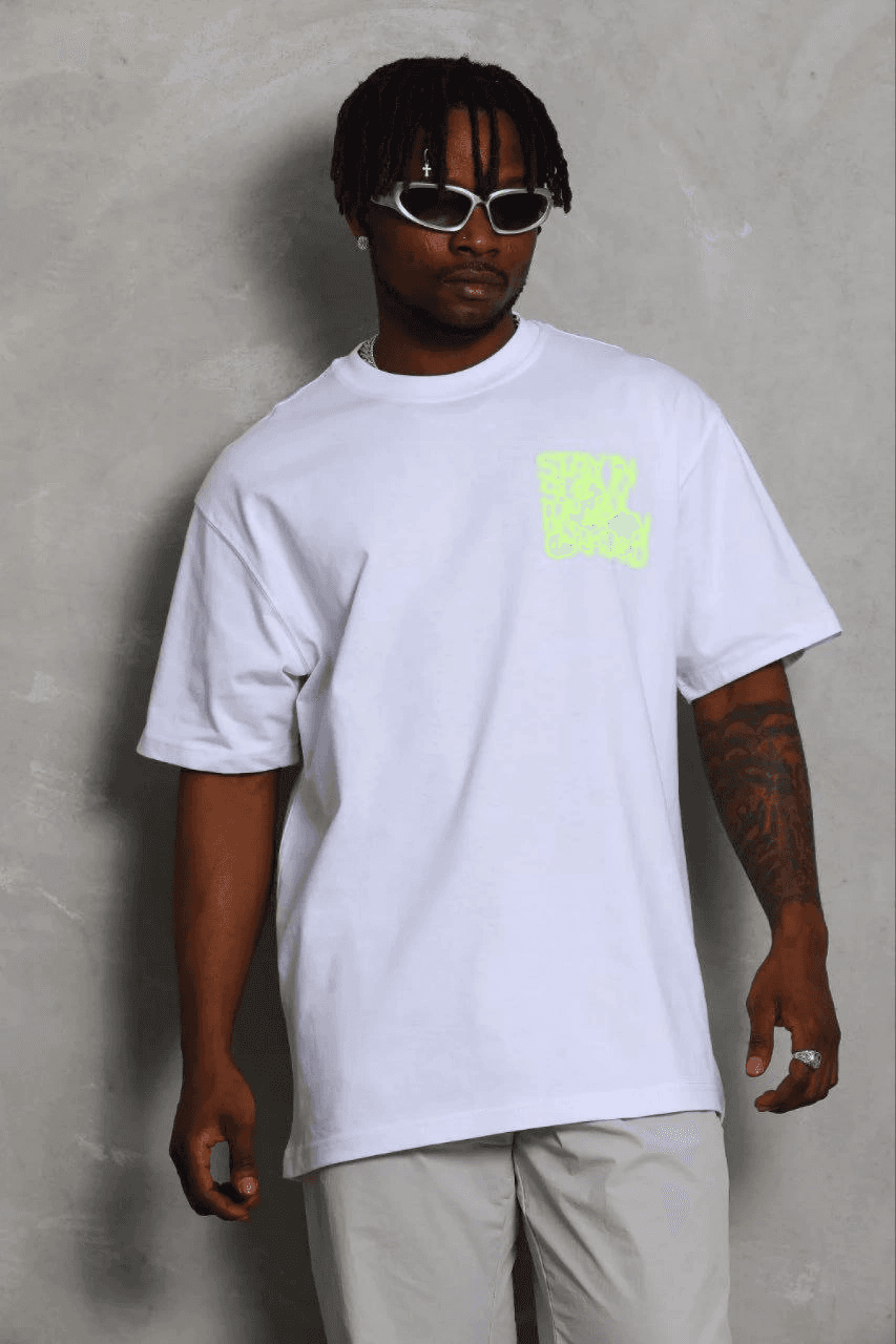 Erkek Baskılı T-Shirt Kısa Kol Bisiklet Yaka Regular Fit Tişört - Beyaz — görsel 1 / 3