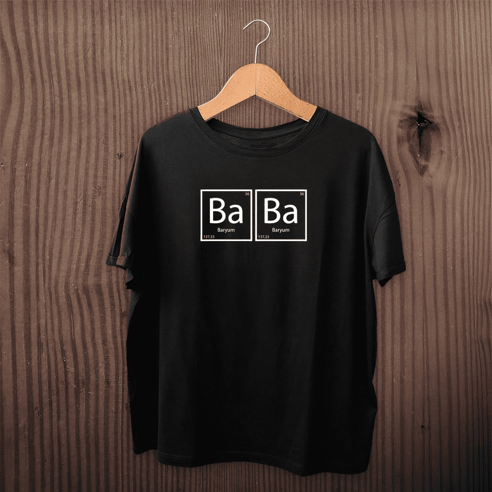 Babalar Günü Hediye Baba Temalı Baskılı Oversize Bisiklet Yaka T-shirt - Siyah