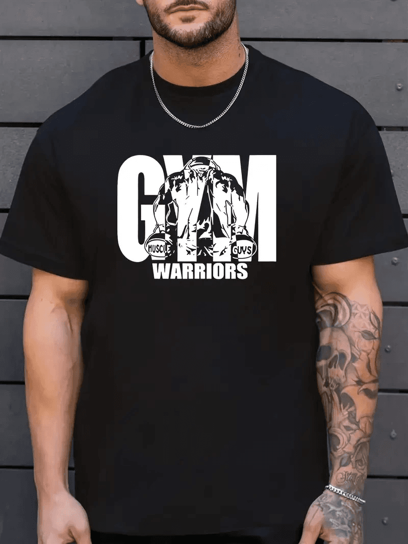 Erkek Baskılı Tişört Kısa Kol Bisiklet Yaka Regular fit Rahat kalıp T-Shirt - Siyah