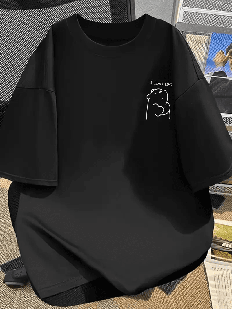 Kadın Tişört Bisiklet yaka kısa kol Eğlenceli Karikatür T-shirt - Siyah — görsel 1 / 6
