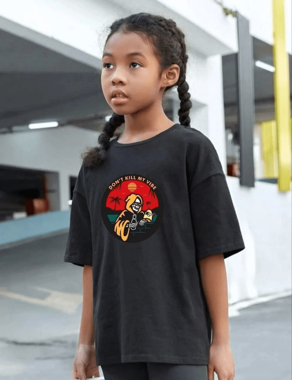 Çocuk Unisex Baskılı T-Shirt - Siyah — görsel 1 / 3