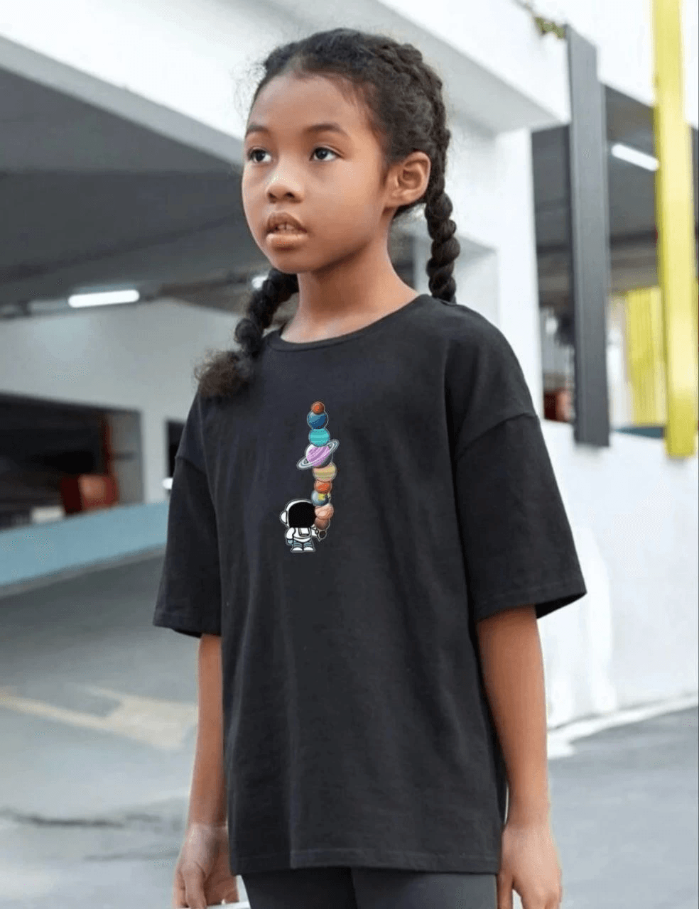Çocuk Unisex Baskılı T-Shirt - Siyah — görsel 1 / 2