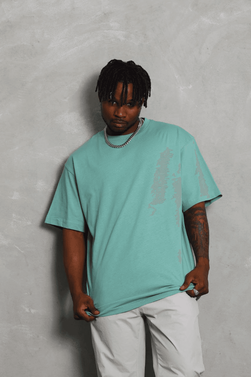 Erkek Düz Yazlık Kısa Kol Tişört Bisiklet Yaka Oversize T-Shirt - Mint Yeşili — görsel 1 / 5