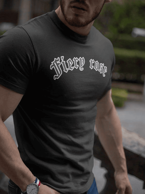 Erkek Tişort Bisiklet Yaka Baskılı kısa kol T-Shirt - Siyah