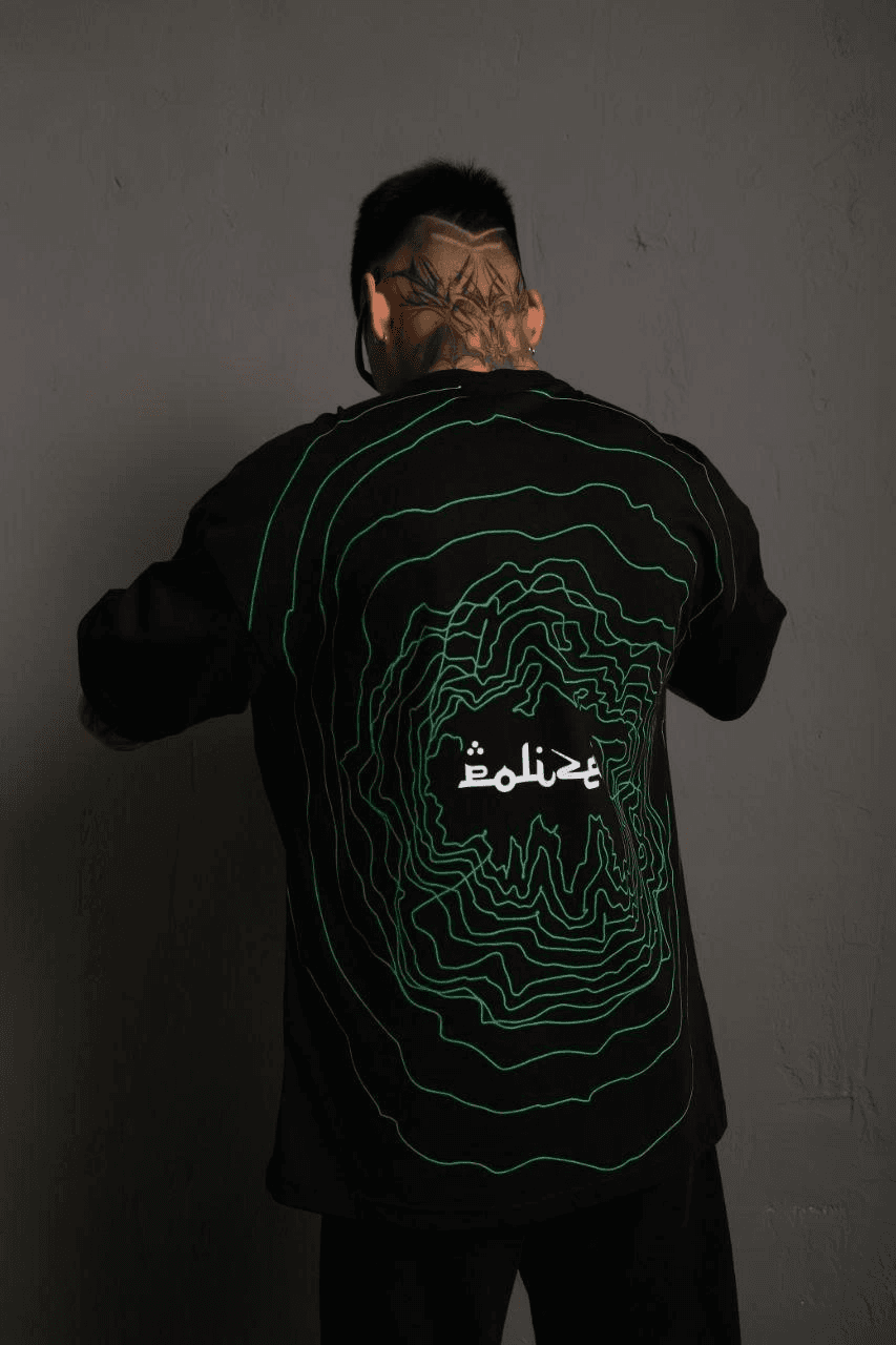 Erkek Kısa Kol Yazlık Tişört Bisiklet Yaka Baskılı Oversize T-Shirt - Siyah — görsel 1 / 2