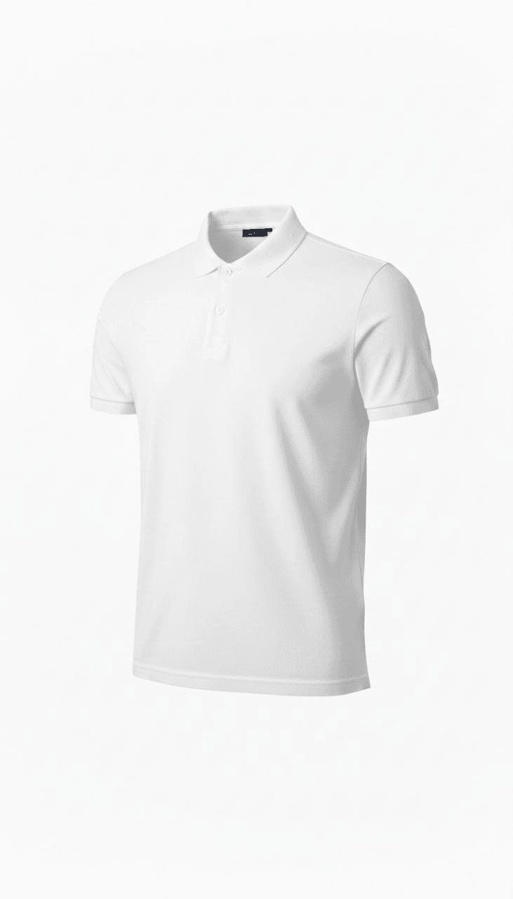 Erkek Polo Yaka Düğmeli Pike Kumaş Tişört Regular Fit Kısa Kol T-Shirt - Beyaz — görsel 1 / 8