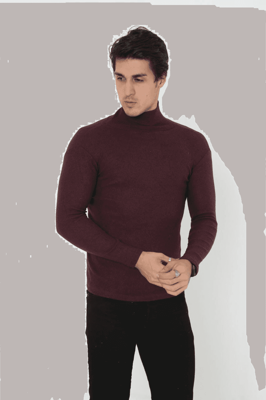 Erkek Tam Boğazlı Fitilli Likrali Koşkorse Badi - Bordo — görsel 1 / 4