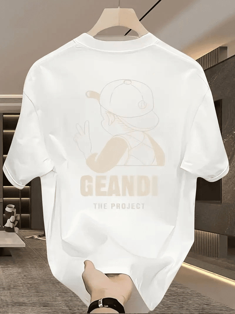 Kadın T-Shirt "GANDHI The Project" Baskılı Kısa Kollu tişört - Beyaz