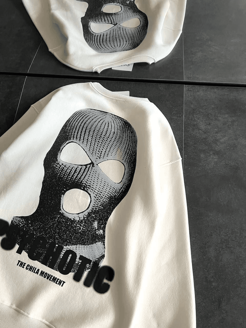 Kadın 3 iplik Kışlık Bisiklet Yaka Baskılı SweatShirt - Beyaz