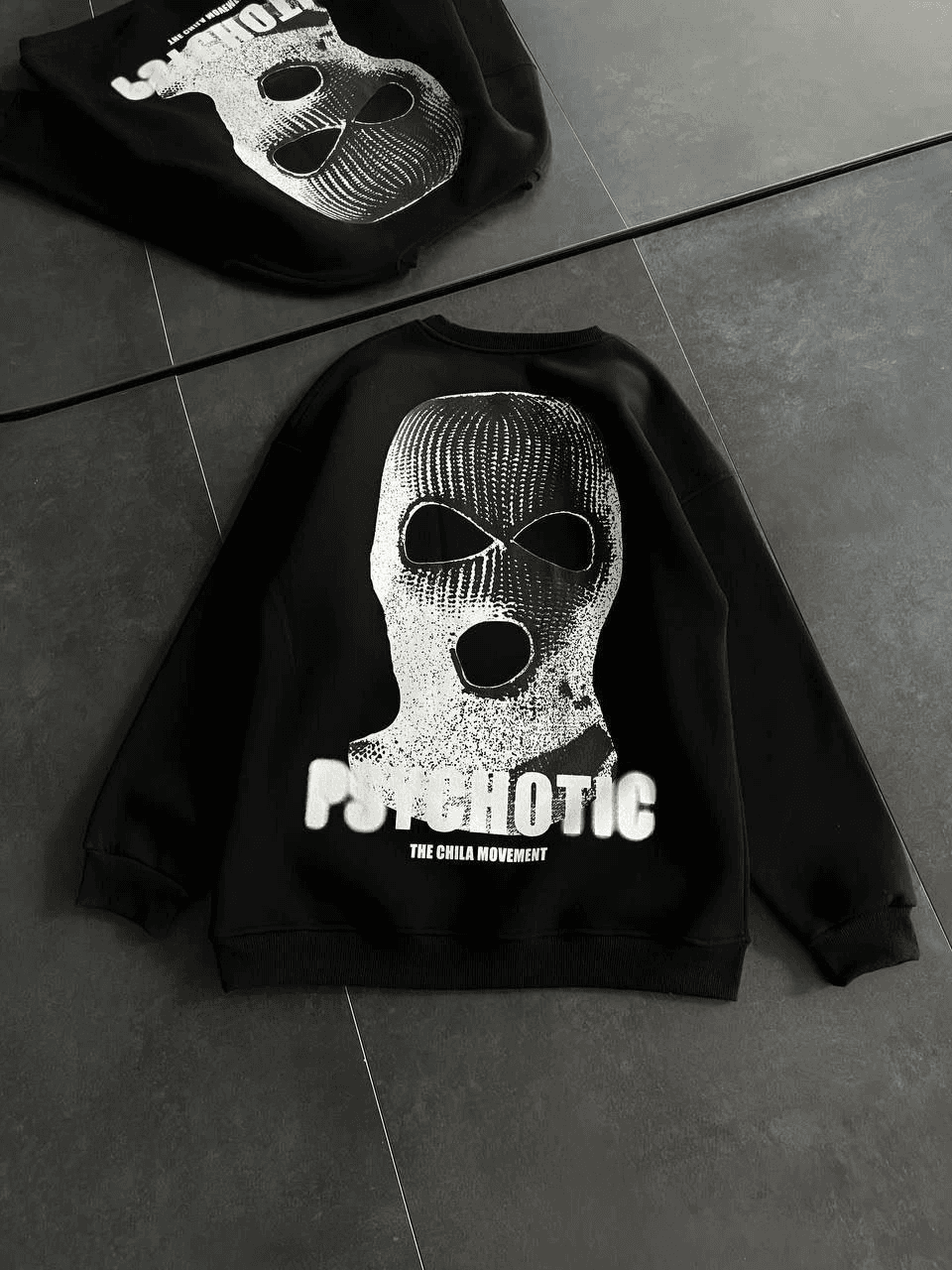 Kadın 3 iplik Kışlık Bisiklet Yaka Baskılı SweatShirt - Siyah