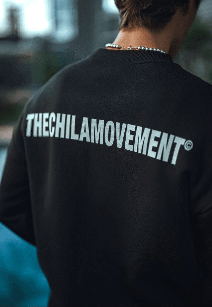 Erkek 3 iplik Pamuklu Bisiklet Yaka Oversize Baskılı SweatShirt - Siyah