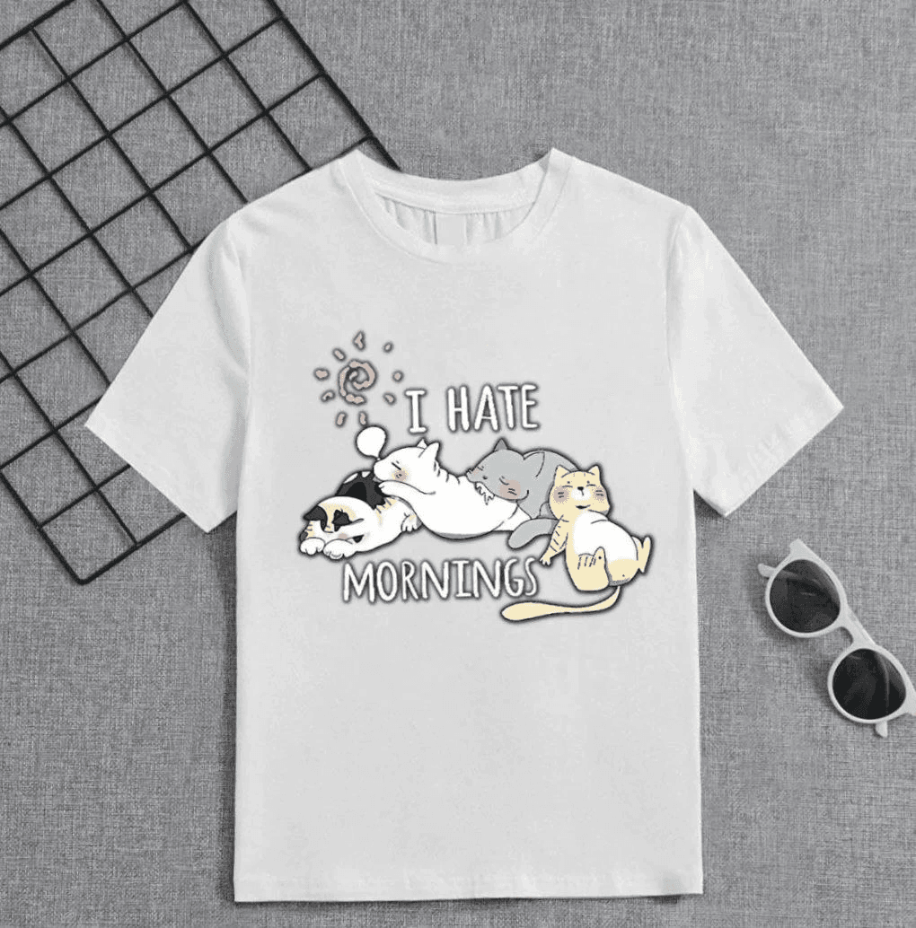 Kız Çocuk Bisiklet Yaka Baskılı T-Shirt - Beyaz