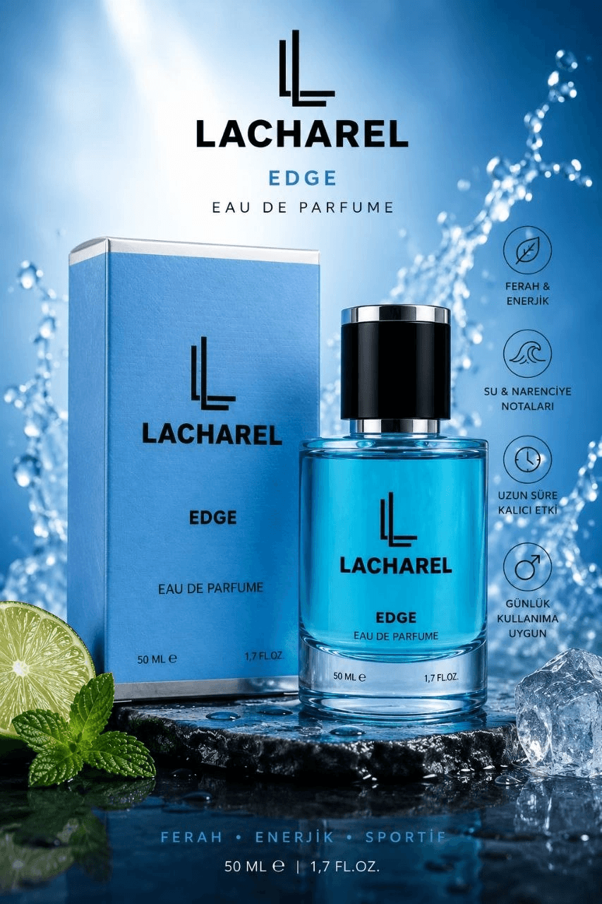 LACHAREL Edge Eau De Parfum 50 ML Enerjik Ferah ve Sportif Parfüm