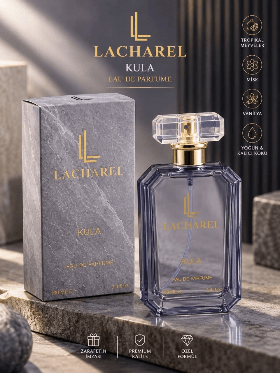 LACHAREL Kula Unisex Eau De Parfum 100 ML Adaçayı Vetiver Vanilya Odunsu Parfüm