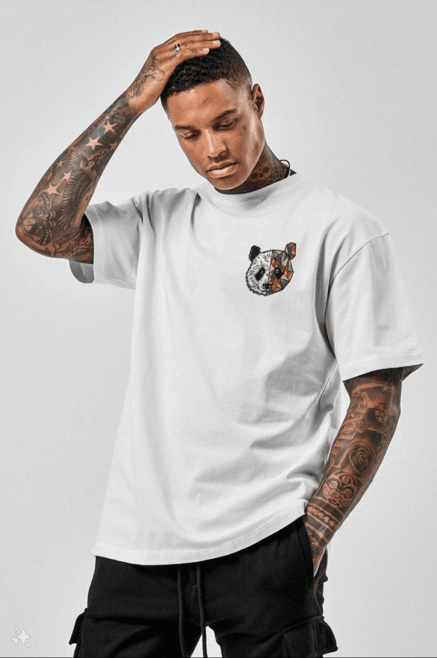 Erkek Baskılı T-Shirt Kısa Kol Bisiklet Yaka Regular Fit Rahat Kalıp Tişört - Beyaz — görsel 1 / 3