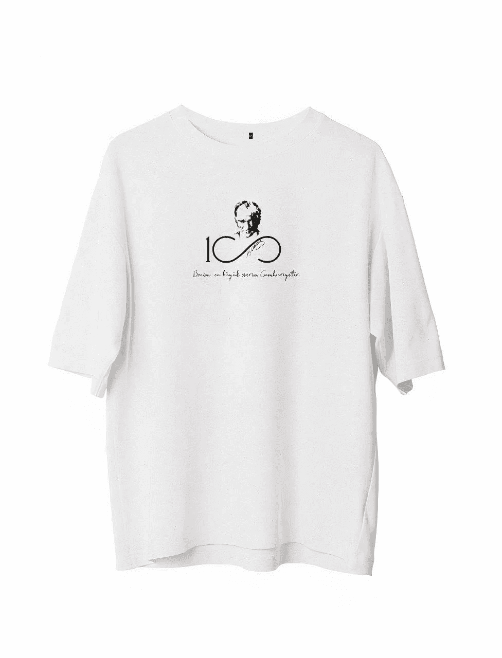 Erkek Baskılı T-Shirt Kısa Kol Bisiklet Yaka Regular Fit Rahat Kalıp Günlük Tişört - Beyaz