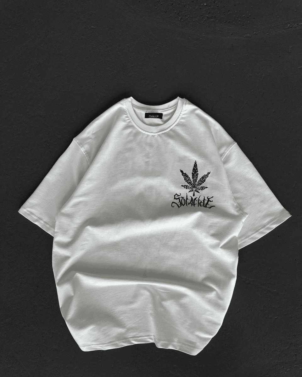 Kadın Baskılı T-Shirt Kısa Kol Bisiklet Yaka Oversize Rahat Kalıp Günlük Tişört - Beyaz — görsel 1 / 2
