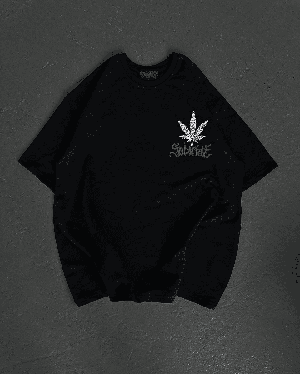 Kadın Baskılı T-Shirt Kısa Kol Bisiklet Yaka Oversize Rahat Kalıp Günlük Tişört - Siyah