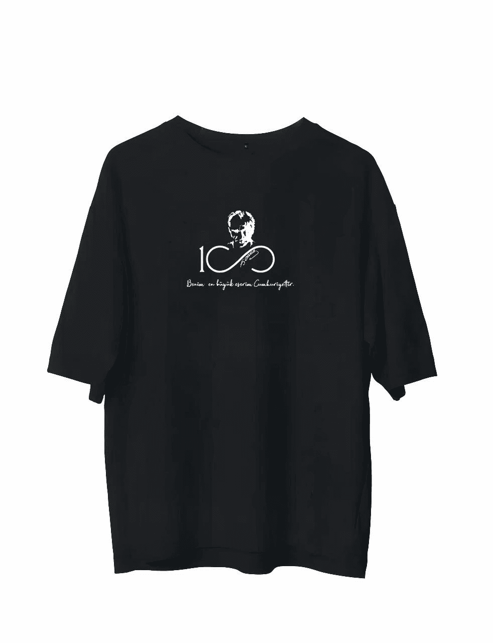 Erkek Baskılı T-Shirt Kısa Kol Bisiklet Yaka Regular Fit Rahat Kalıp Günlük Tişört - Siyah