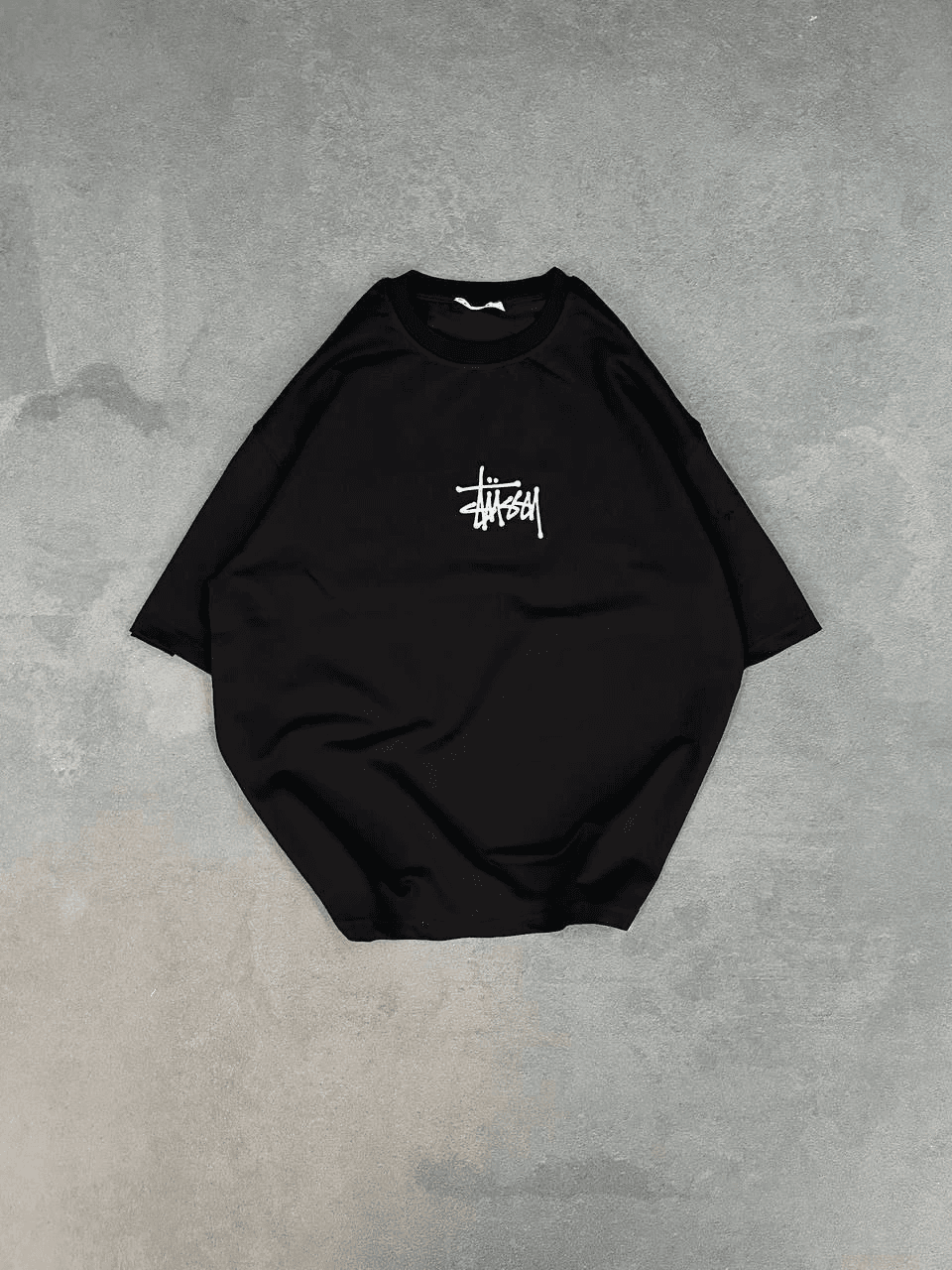 kadın Bisiklet Yaka Baskılı Oversize Kısa kol T-Shirt - Siyah — görsel 1 / 2