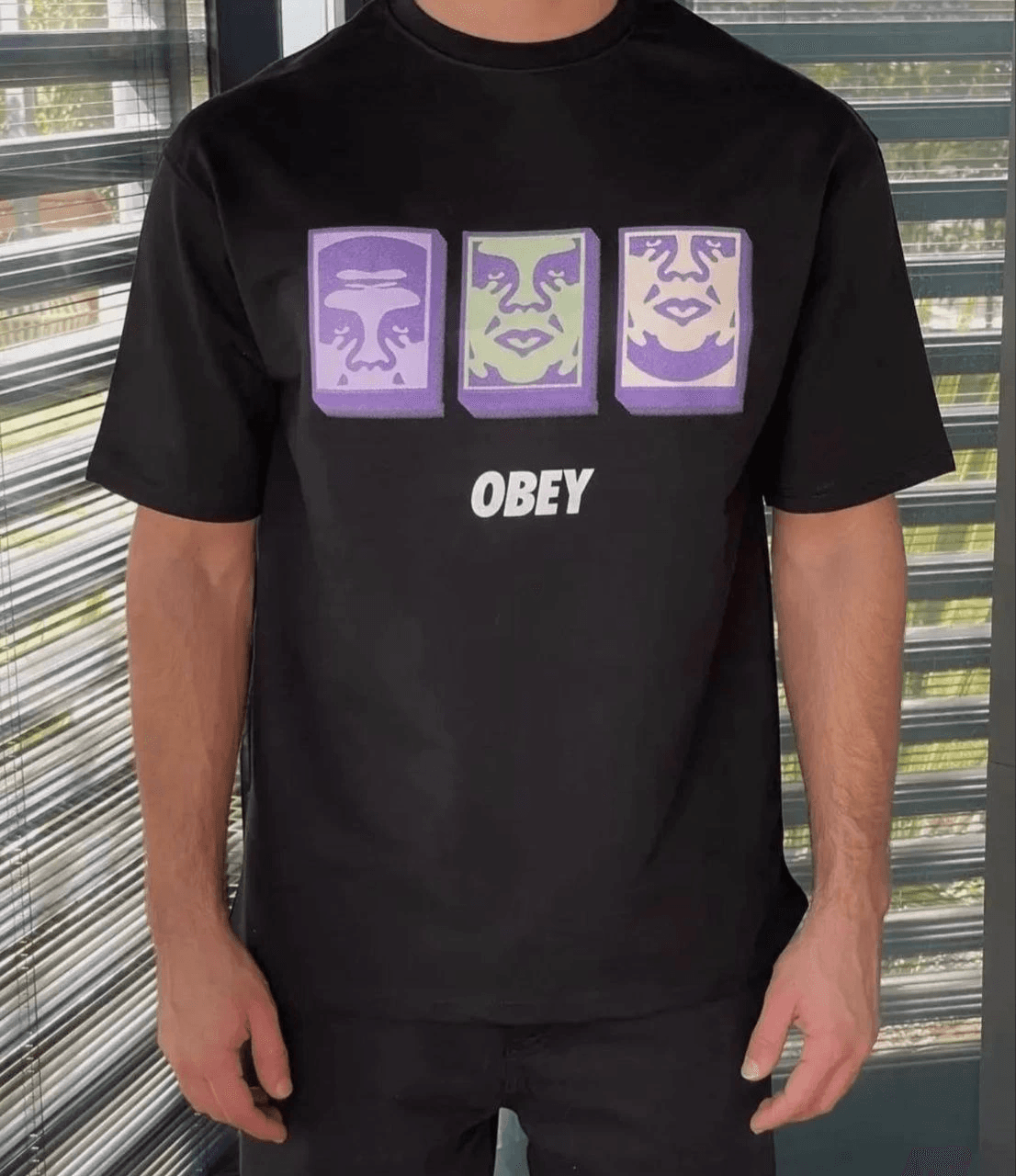 ERKEK Bisiklet Yaka Baskılı Oversize Kısa kol T-Shirt - Siyah — görsel 1 / 2