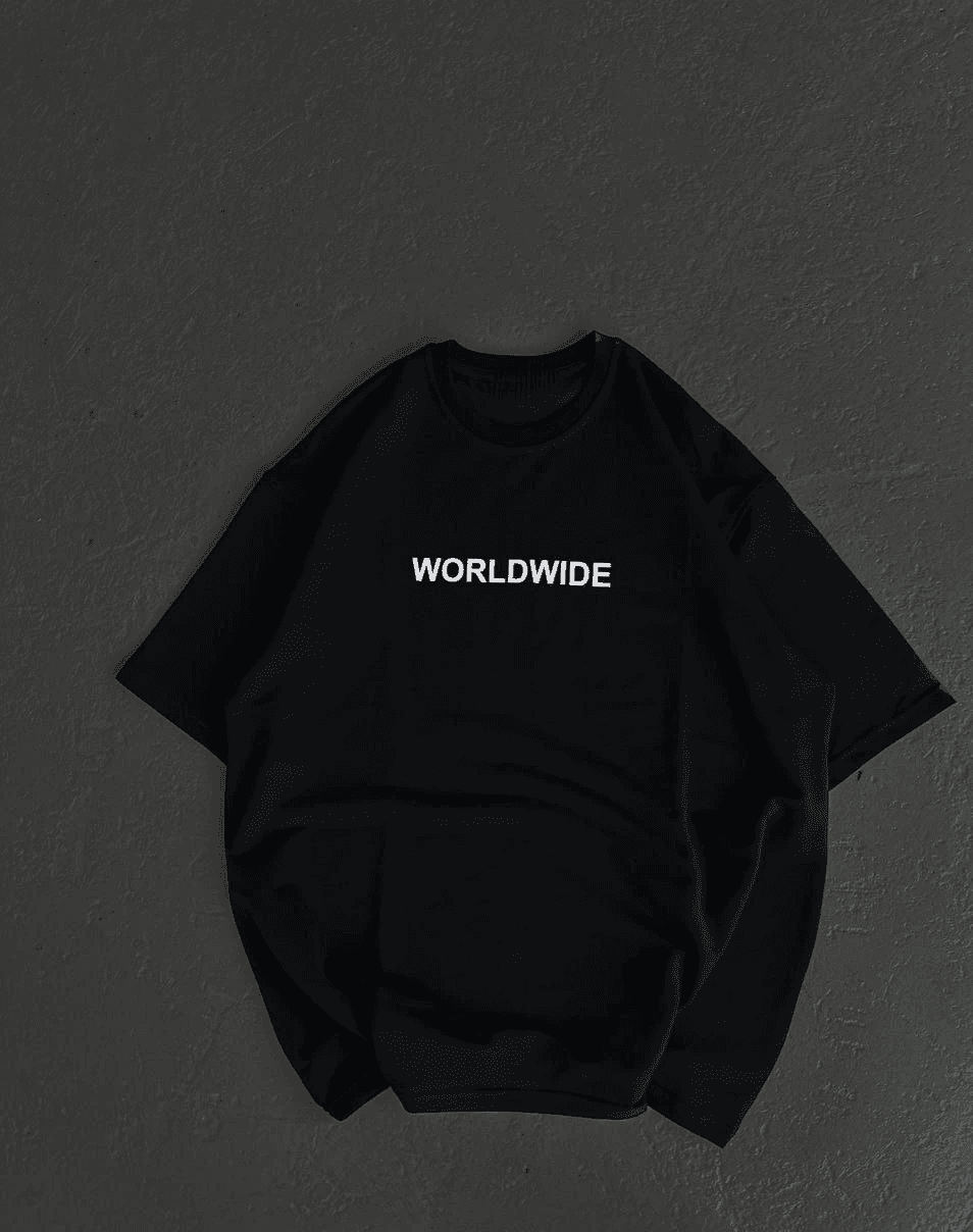 Kadın Baskılı T-Shirt Kısa Kol Bisiklet Yaka Oversize Rahat Kalıp Günlük Tişört - Siyah