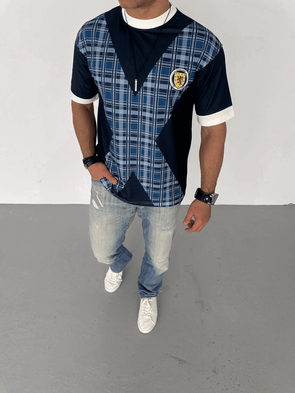 ERKEK Bisiklet Yaka Baskılı Kısa kol Oversize T-Shirt - Siyah — görsel 1 / 7