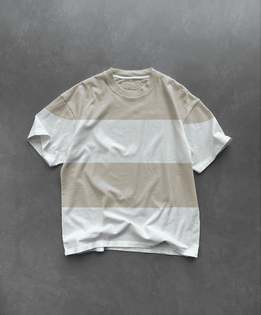 Erkek Kısa kol Bisiklet Yaka Parçalı T-Shirt - Bej — görsel 1 / 2