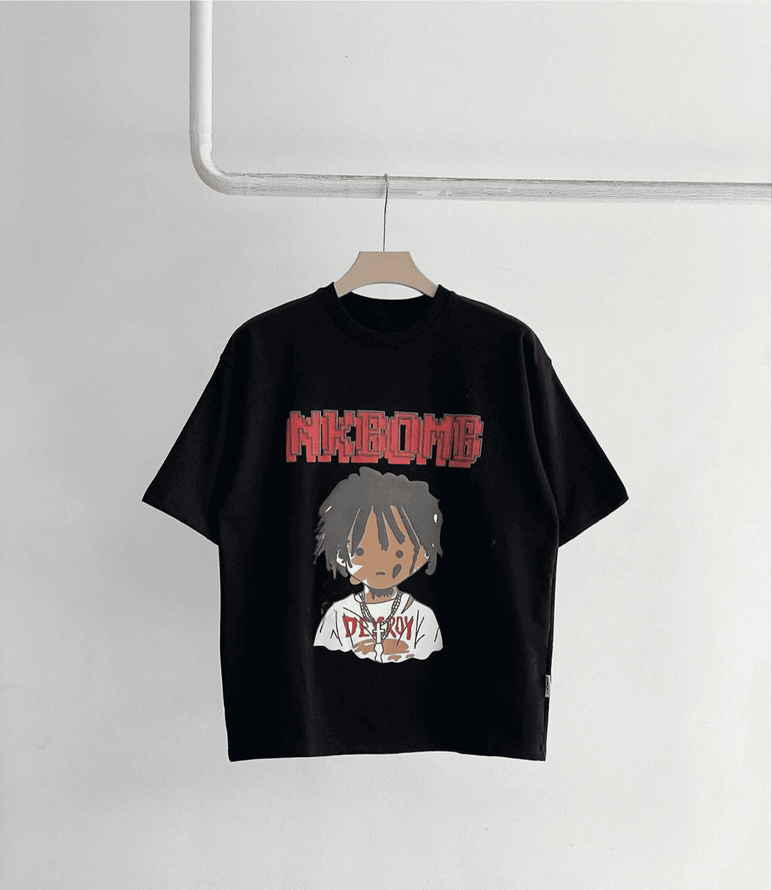 Unisex Çocuk Baskılı T-Shirt - Siyah