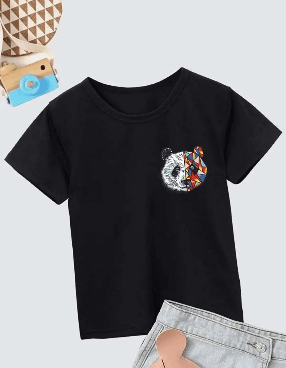 Unisex Çocuk Baskılı T-Shirt - Siyah — görsel 1 / 3