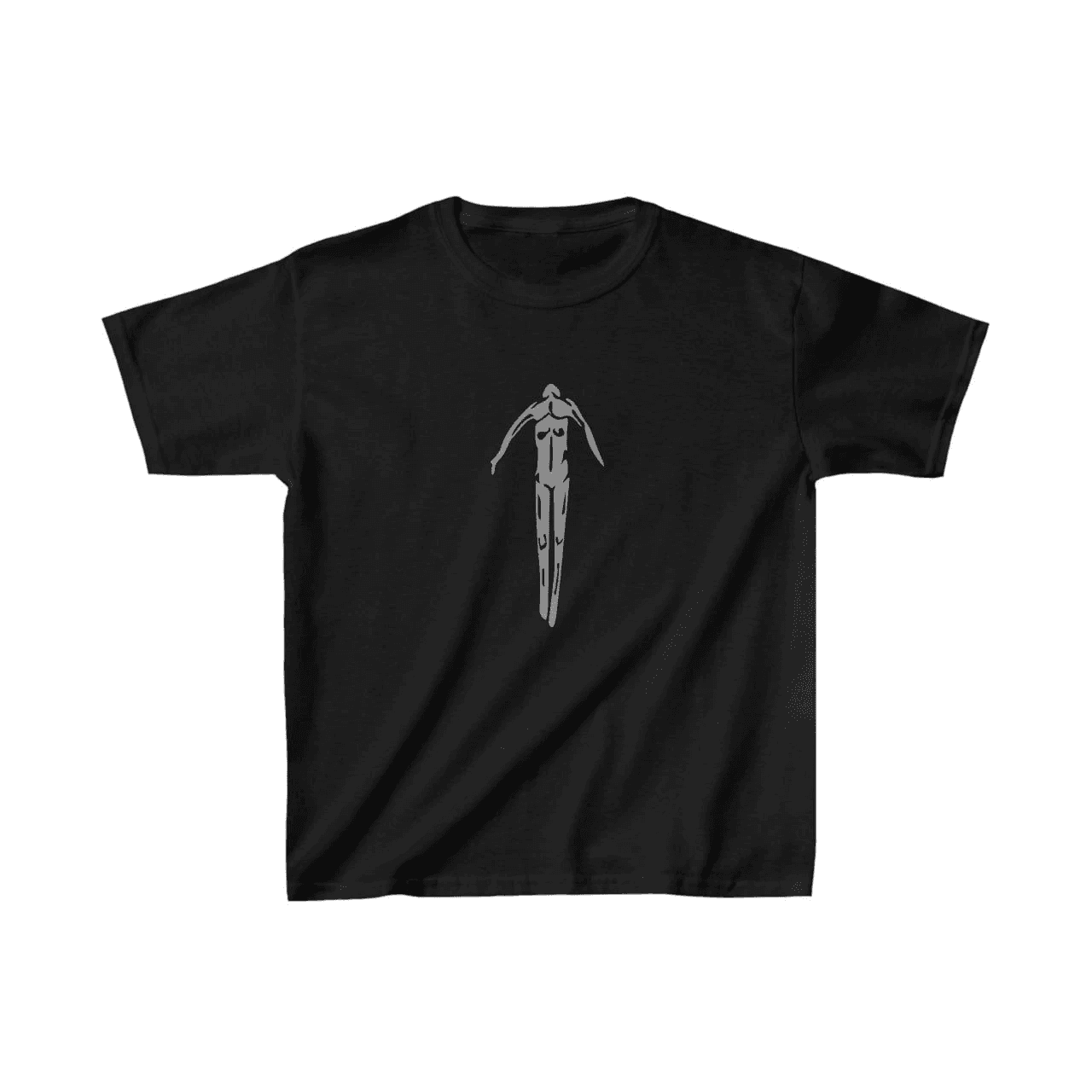 Unisex Çocuk Baskılı T-Shirt - Siyah