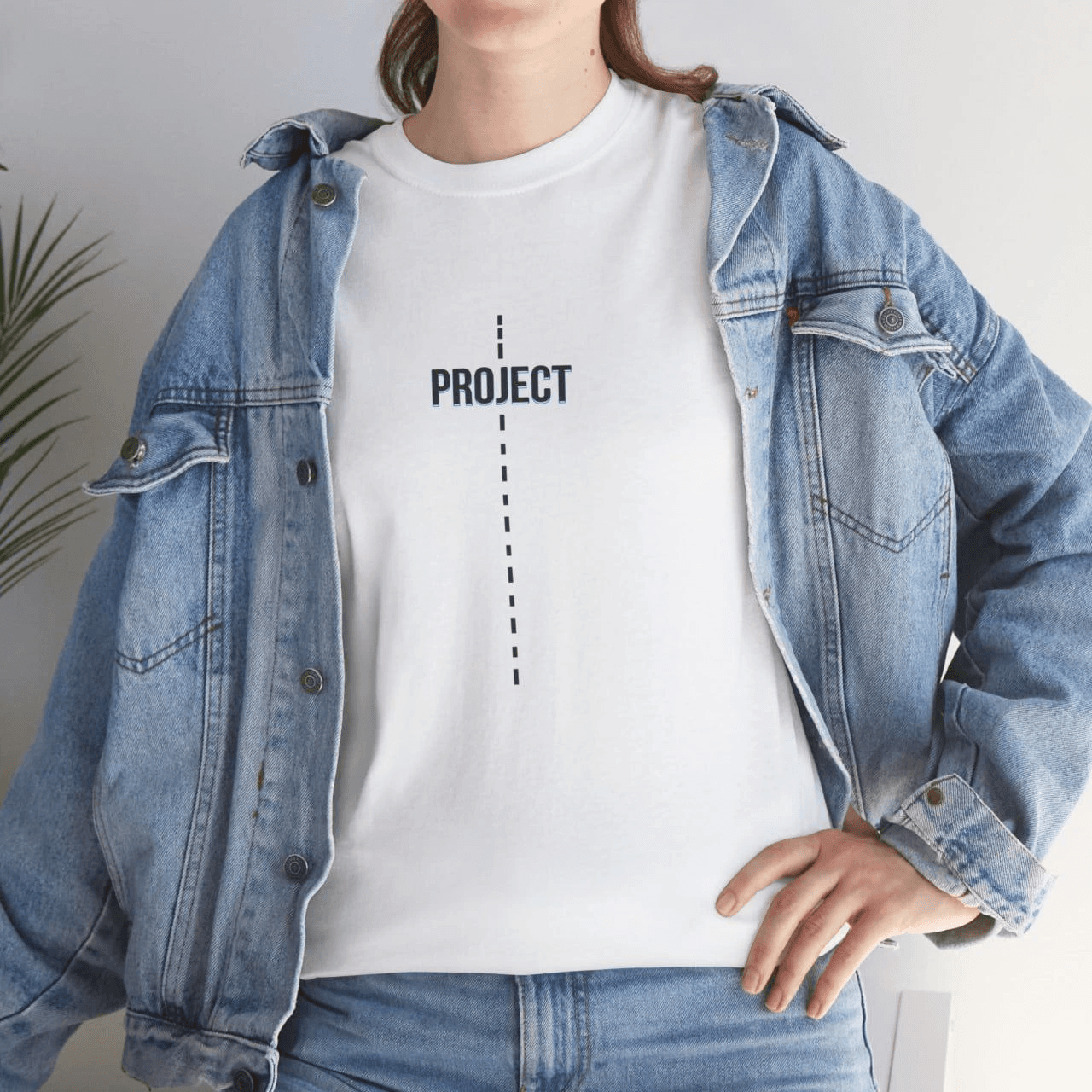 Kadın Bisiklet Yaka Baskılı Kısa kol T-Shirt - Beyaz
