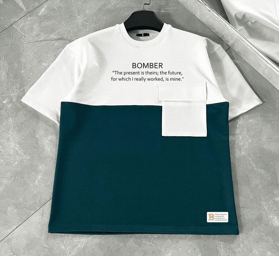 ERKEK Tişört Torba Cepli Parçalı Kısa Kol T-Shirt - Lacivert — görsel 1 / 2